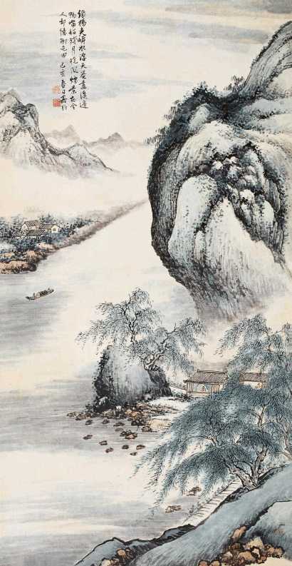 吴嘉行 己亥（1899年）作 山水 立轴